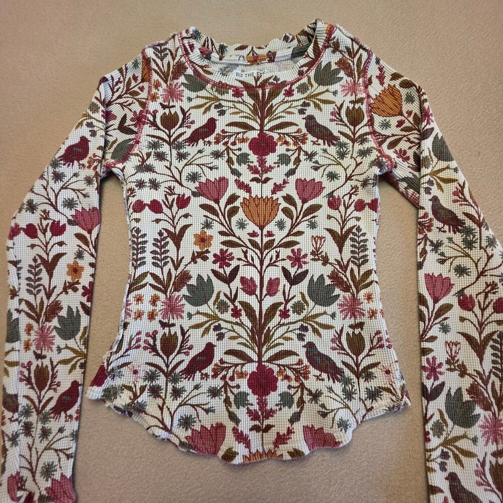 We The Free Toiledays Long-Sleeve Thermal Sand Dollar Combo Sz XS Floral Birds